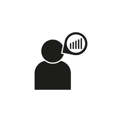 user with chart icon data analysis symbol vector image