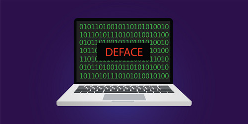 deface website hacking concept with laptop vector image