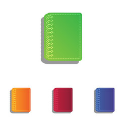 notebook simple sign colorful applique icons set vector image