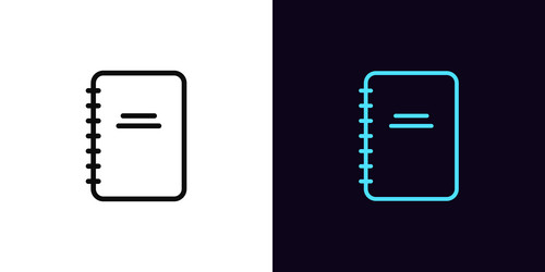 outline diary icon with editable stroke notebook vector image