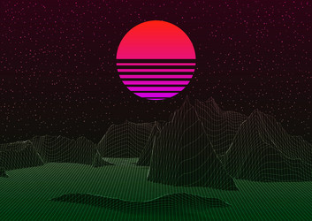 abstract futuristic background with wireframe vector image