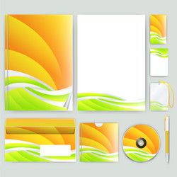 corporate identity template with color elements vector image