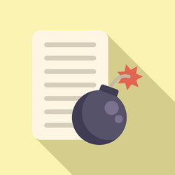 file data bomb icon flat hacker error vector image