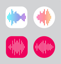 four icons design with waves equalizer eq vector