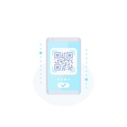 Qr code scan in phone icon vector