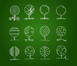 Set of trees vector