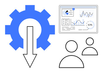 team collaboration for data analysis and workflow vector image