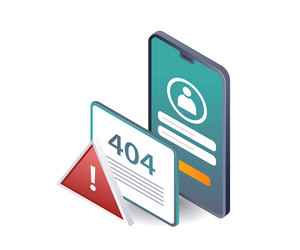 troubleshooting error 404 on your smartphone vector image