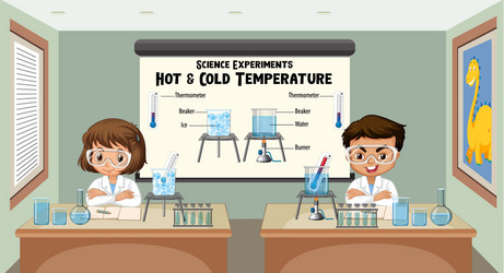 young scientist explaining science experiments vector image