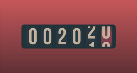 2020 new year analog counter display retro style vector image