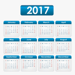 calendar 2017 blue vector