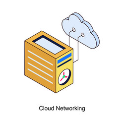 cloud networking isometric filled outline vector image