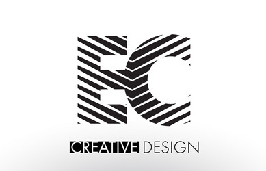 Ec e c brushed letter logo design with creative Vector Image