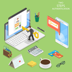 multi factor authentication flat isometric vector image
