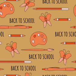Seamless colored back to school pattern Royalty Free Vector