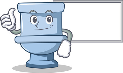 Up board toilet character cartoon style Royalty Free Vector