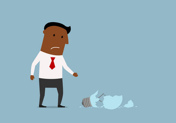 unhappy businessman with broken idea vector image