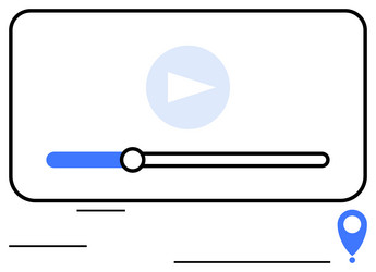 video player interface with progress bar and map vector image