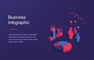 web banner with neon light and modern 3d isometric vector image