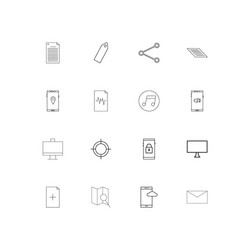 internet technologies simple linear icons set vector image