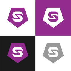 letter s pentagon logo icon vector