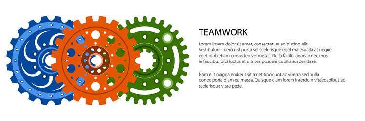 teamwork banner technology and industry vector