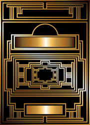 two-color pattern with art deco frame vector image