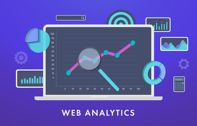web analytics statistical data analysis vector image