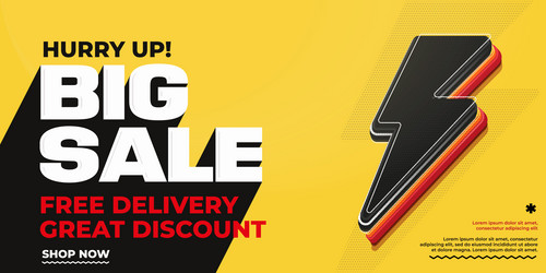 Big sale banner with free delivery and great vector