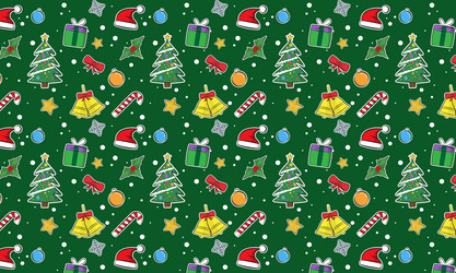 Cartoon wallpaper with christmas symbols vector