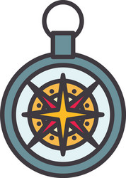 compass line and fill style icon design vector image