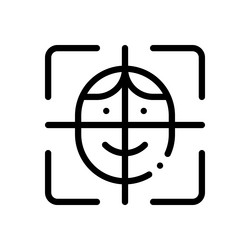 face scan icon thin linear style design isolated vector image