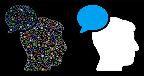 flare mesh network person idea icon with vector image