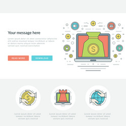 flat line online business concept vector image