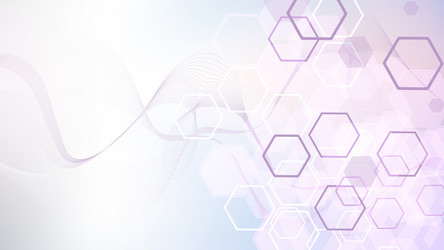modern scientific background with hexagons lines vector image