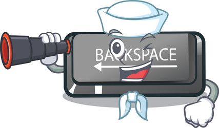 Sailor with binocular backspace button installed vector
