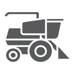 combine harvester glyph icon agriculture and farm vector