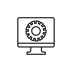 technical support icon computer service gears vector image