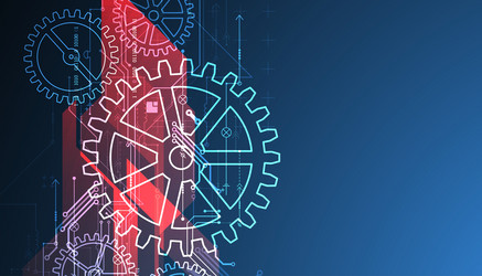 abstract technological background with glowing vector image