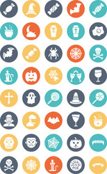 halloween isolated icons set every single vector