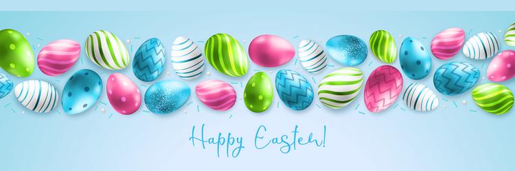 holiday easter background with eggs vector