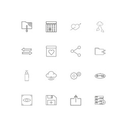 Internet technologies simple linear icons set vector