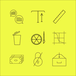 Web linear icon set simple outline icons vector