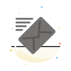 email mail message sent abstract flat color icon vector image