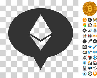 Ethereum banner balloon icon with bonus vector