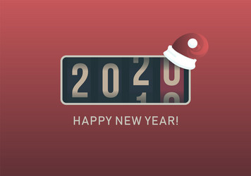 New Year 2020 Analog Clock Display vector