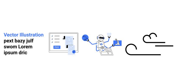 robot analyzing data and managing tasks vector image