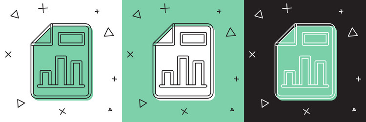 set document with graph chart icon isolated vector image