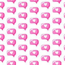 speech bubble pattern with heart seamless vector image