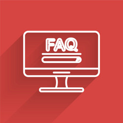 white line computer monitor with text faq vector image